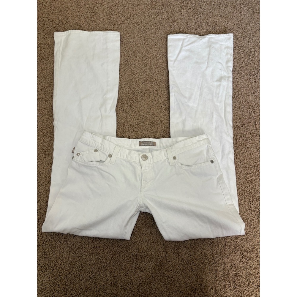 Rock & Republic Jagger White Bootcut Jeans Low Rise Size 29 Made in USA Y2K
